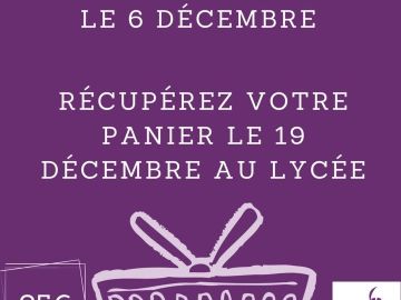 🧺Vente de paniers garnis 🧺

Les élèves de 2nde vente vous proposent des paniers garnis de produits locaux au prix de 25€ l'unité

🍪des préparations de pain...