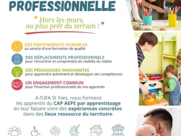 À l’UFA St Yves, le CAP-AEPE est dynamique !

Depuis 4 ans, nous faisons le choix d’une pédagogie « hors les murs » pour les apprentis du CAP AEPE par...