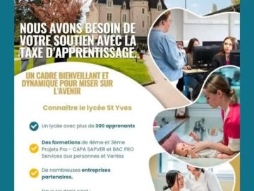 📣 Entreprises, nous avons besoin de vous ! 

Au Lycée Professionnel Saint-Yves, plus de 300 apprenants se préparent chaque année aux métiers de demain.

En...